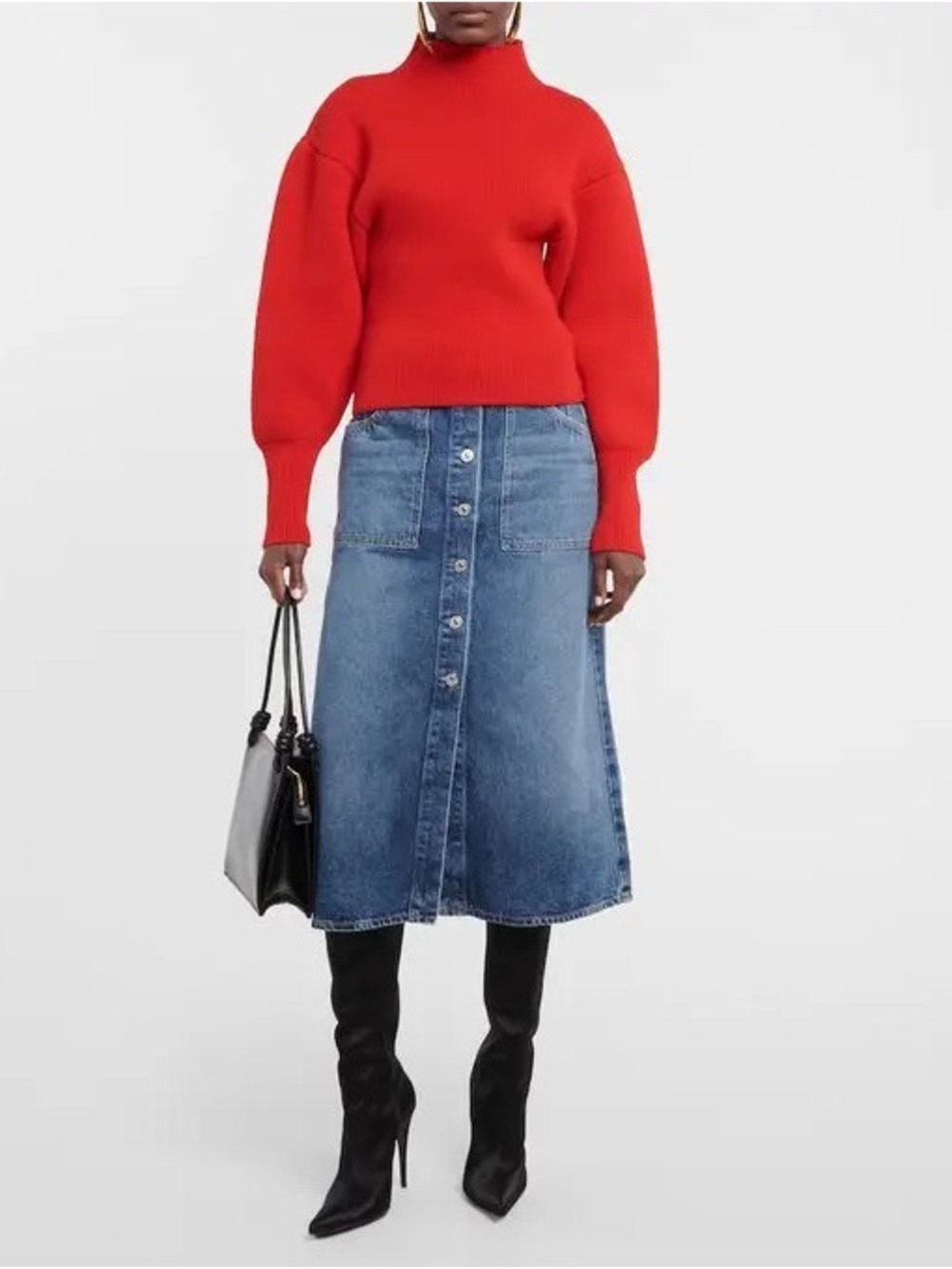 Citizens of Humanity Anouk High-Rise 100% Cotton Denim Midi Skirt Size 23 NWOT